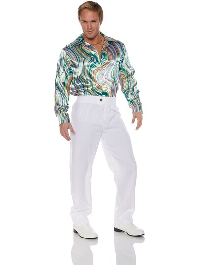 Men's Green And Gold Swirls 70s Disco Costume Shirt, Size: XXL | Michaels Men's Green And Gold Swirls 70s Disco Costume Shirt, Size: XXL | Michaels
